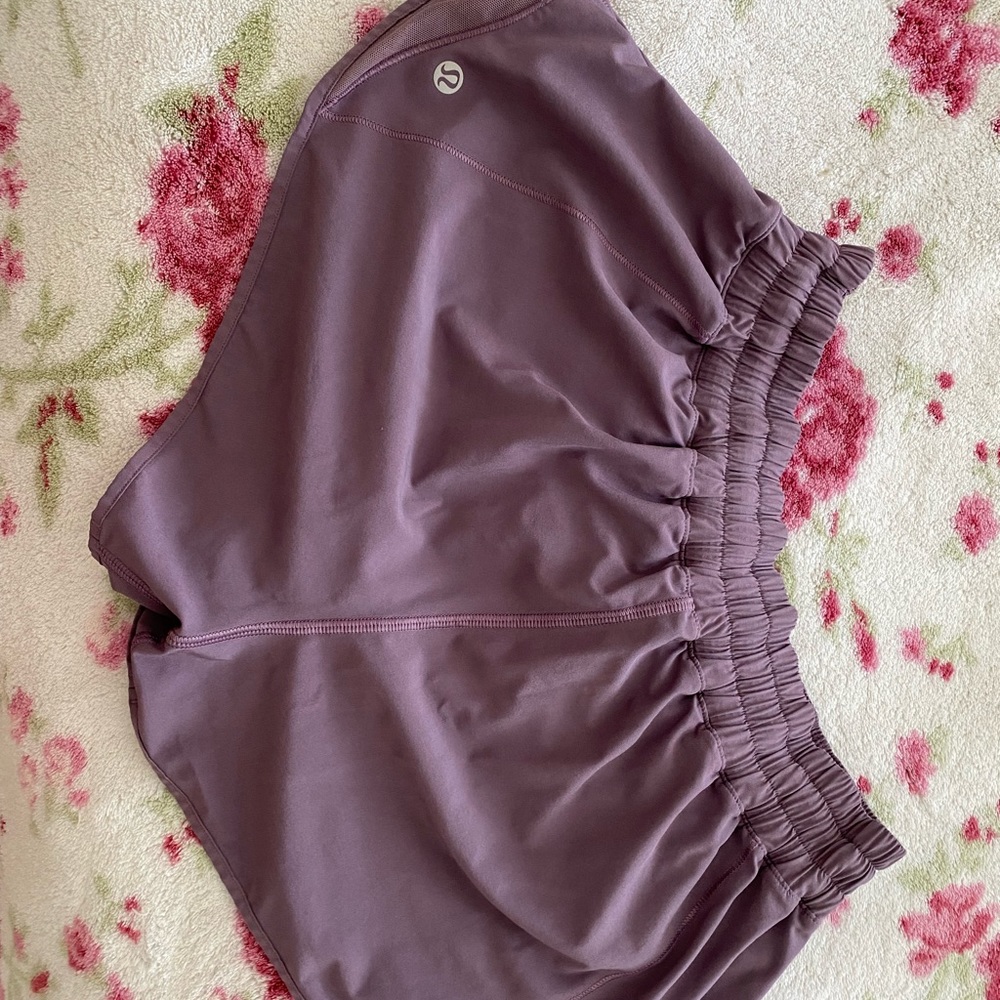 purple lulu lemon low rise shorts